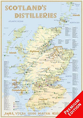 9783944148663: Whisky Distilleries Scotland - Poster 70x100cm Premium Edition: The Scottish Whisky Landscape in Overview 1 : 600 000