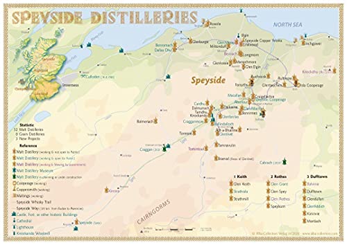 Imagen de archivo de Whisky Distilleries Speyside - Tasting Map a la venta por Blackwell's