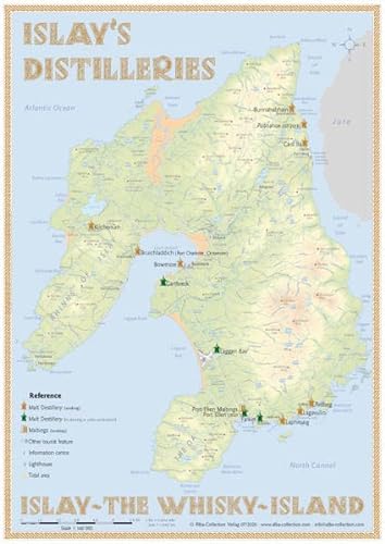 9783944148878: Whisky Distilleries Islay - Tasting Map: Laminierte Tischkarte - Format 21 x 30 cm
