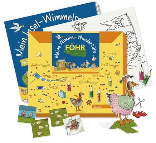 Meine Wimmel-Wundertüte Föhr: Großes Beschäftigungsheft + Basteln + Memory (Wimmel-Wundertüten) - Magdalene Hanke-Basfeld (Illustration), Uwe Häntsch (Grafik & Illustration)