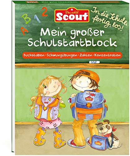 Beispielbild fr Scout Mein groer Schulstartblock: Buchstaben - Schwungbungen - Zahlen - Konzentration zum Verkauf von medimops