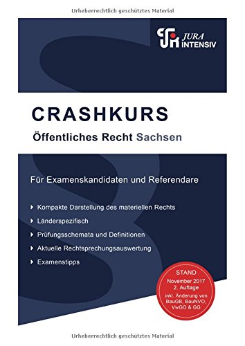Beispielbild fr CRASHKURS ffentliches Recht - Sachsen: Lnderspezifisch - Fr Examenskandidaten und Referendare zum Verkauf von medimops