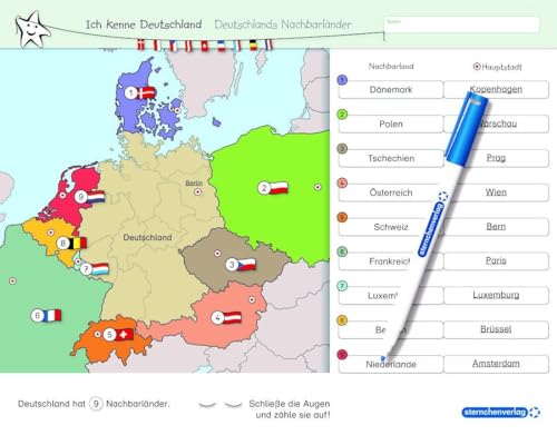 Stock image for Ich kenne Deutschland - Deutschlands Nachbarlnder - Lerntafel mit Stift -Language: german for sale by GreatBookPrices