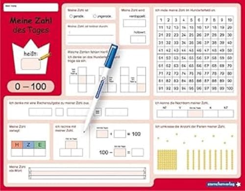 Stock image for Meine Zahl des Tages 0-100 - wiederbeschreibbare Lerntafel mit Stift - Mathematik for sale by GreatBookPrices