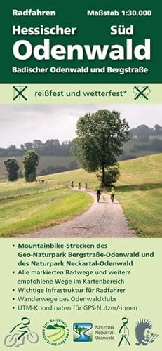 Stock image for Radfahren, Hessischer Odenwald Sd / Badischer Odenwald und Bergstrae: Mastab 1:30.000; reifest und wetterfest; Mountainbike-Strecken der . Odenwaldklubs; UTM-Koordinaten fr GPS-Nutzer for sale by medimops