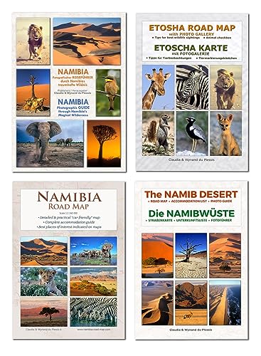 9783947895441: Das komplette Kartenset NAMIBIA Plus (4-teilig): Detaillierte NAMIBIA Straenkarte + ETOSCHA Karte (mit Fotogalerie der Wildtiere) + Karte der ... zuverlssig & ideal fr Planung und Reise