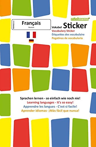 9783954130382: mindmemo Vokabel Sticker - Grundwortschatz Franzsisch / Deutsch - 280 Vokabel Aufkleber - Zusammenfassung: Lernen ganz einfach - 3D Lernhilfe