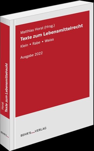 Beispielbild fr Texte zum Lebensmittelrecht zum Verkauf von Blackwell's