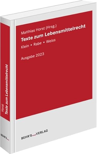 Beispielbild fr Texte zum Lebensmittelrecht zum Verkauf von Blackwell's