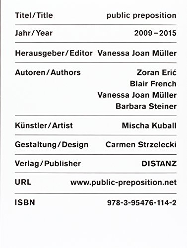 Beispielbild fr MISCHA KUBALL: PUBLIC PREPOSITION zum Verkauf von medimops