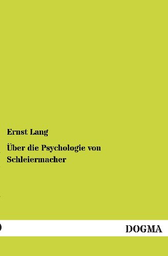 Imagen de archivo de Uber die Psychologie von Schleiermacher a la venta por Chiron Media