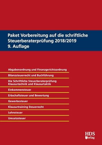 Beispielbild fr Paket Vorbereitung auf die schriftliche Steuerberaterprfung 2018/2019 zum Verkauf von medimops