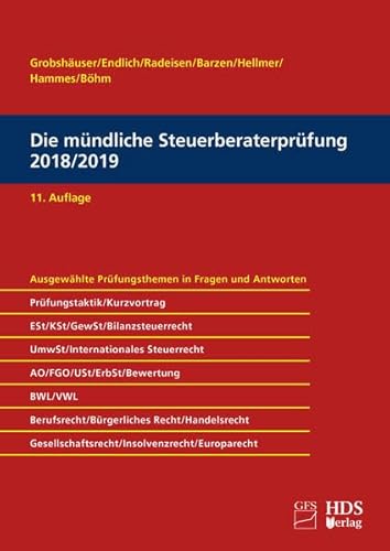 Beispielbild fr Die mndliche Steuerberaterprfung 2018/2019 zum Verkauf von medimops