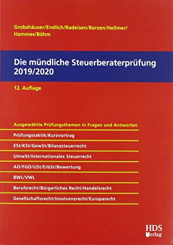 Beispielbild fr Die mndliche Steuerberaterprfung 2019/2020 zum Verkauf von medimops