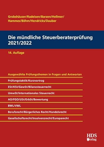 Stock image for Die mndliche Steuerberaterprfung 2021/2022 for sale by medimops