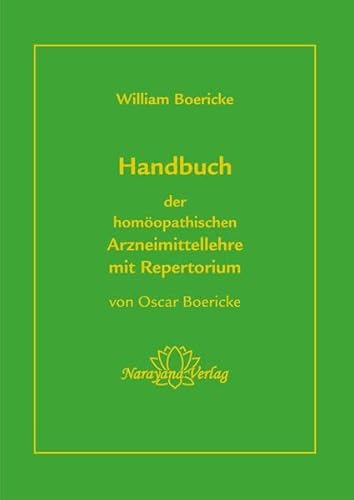9783955820992: Handbuch der homopathischen Arzneimittellehre mit Repertorium: Arzneimitttellehre und Repertorium in einem Band