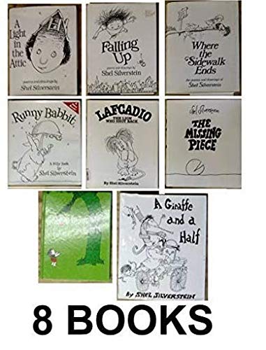 Stock image for Shel Silverstein's 8 Book Set: Where the Sidewalk Ends, A Light in the Attic, Falling Up, Lafcadio, The Missing Piece, the Giving Tree, Runny Rabbit, A Giraffe and a Half for sale by Blindpig Books