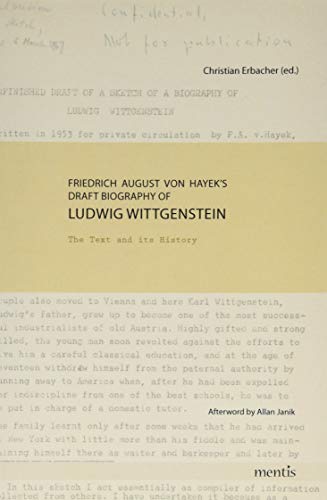 Imagen de archivo de Friedrich August Von Hayek's Draft Biography of Ludwig Wittgenstein (Paperback) a la venta por CitiRetail