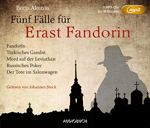 Beispielbild fr Fnf Flle fr Erast Fandorin (5 MP3-CDs mit 38 Stunden; Fandorin, Trkisches Gambit, Mord auf der Leviathan, Russisches Poker, Der Tote im Salonwagen) zum Verkauf von medimops