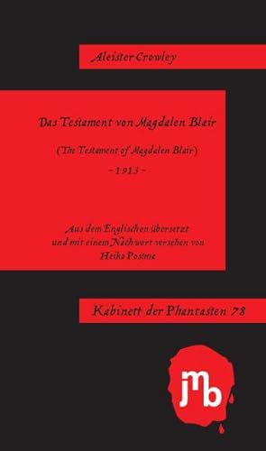 Beispielbild fr Crowley, A: Testament von Magdalen Blair zum Verkauf von Blackwell's