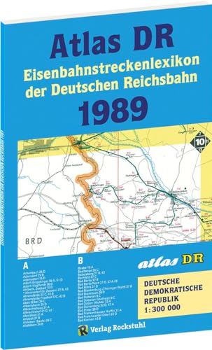 Stock image for ATLAS DR 1989 Eisenbahnstreckenlexikon der Deutschen Reichsbahn EISENBAHNVERKEHRSKARTE Gesamtes Eisenbahnnetz der Deutschen Demokratischen Republik DDR for sale by PBShop.store US