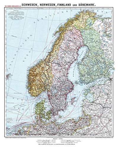 9783959663441: Historische Karte: SCHWEDEN, NORWEGEN, FINNLAND und DNEMARK - um 1910 [gerollt]: Carl Flemmings Generalkarte, No. 30