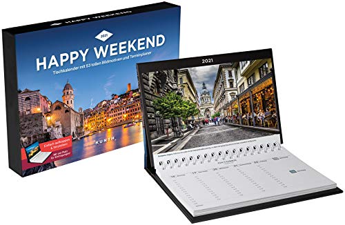 Happy Weekend Tischkalender 2021: Wochenkalender mit Terminplaner (KUNTH Tischkalender mit Wochenplaner) - Kunth Verlag