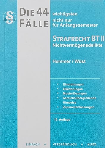 Beispielbild fr Die 44 wichtigsten Flle Strafrecht BT II zum Verkauf von Jasmin Berger