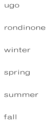 Stock image for Ugo Rondinone: winter, spring, summer, fall for sale by Revaluation Books