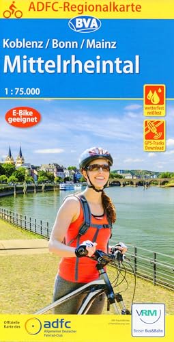 Beispielbild fr ADFC-Regionalkarte Koblenz/Bonn/Mainz Mittelrheintal 1:75.000, rei- und wetterfest, mit GPS-Tracks-Download (ADFC-Regionalkarte 1:75000) zum Verkauf von medimops