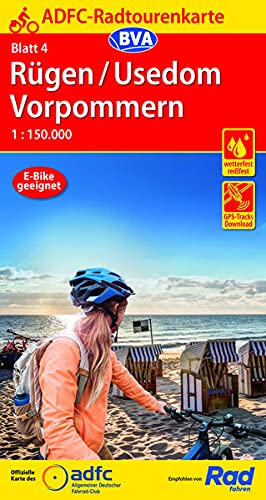 Beispielbild fr ADFC-Radtourenkarte 4 Rgen/Usedom Vorpommern 1:150.000, rei- und wetterfest, GPS-Tracks Download (ADFC-Radtourenkarte 1:150000) zum Verkauf von medimops