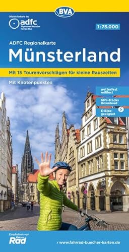 Beispielbild fr ADFC Regionalkarte Mnsterland mit Tourenvorschlgen, 1:75.000, rei- und wetterfest, GPS-Tracks Download, E-Bike geeignet, mit Knotenpunkten: Mit der 100-Schlsser-Route (ADFC-Regionalkarte 1:75000) zum Verkauf von medimops