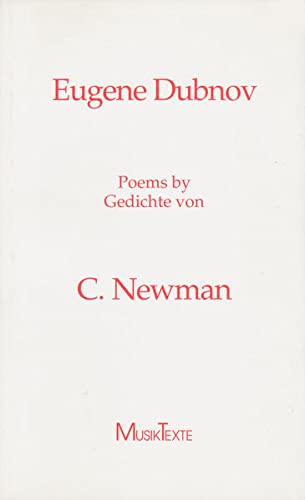 Beispielbild fr Eugene Dubnov : Poems 1979 - 90. With German translations by Gisela Gronemeyer and C.Newman / Edition Musiktexte 002. zum Verkauf von Antiquariat KAMAS