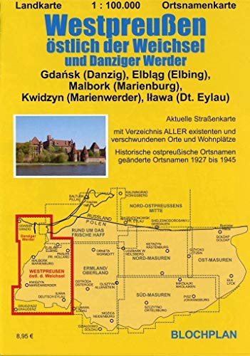 Beispielbild fr Landkarte Westpreuen stlich der Weichsel und Danziger Werder 1:100.000 zum Verkauf von Blackwell's