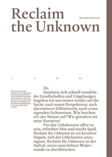 Imagen de archivo de Bergheim, M: Reclaim the Unknown: Mert Stam Preis 2022 a la venta por Chiron Media