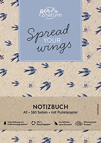 Stock image for Spread Your Wings - Notizbuch (Motiv V�gel) A5 | dotted | Hardcover