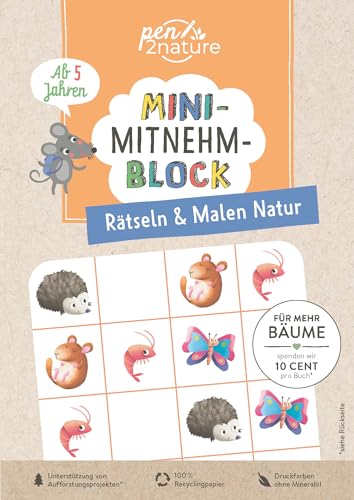 9783987640773: Mini-Mitnehm-Block Rtseln & Malen Natur