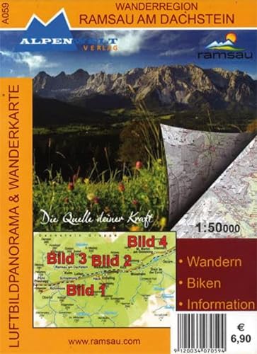 9783990170595: Wanderregion Ramsau am Dachstein 1 : 50 000 Luftbildpanorama & Wanderkarte