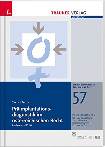 Stock image for Primplantationsdiagnostik im sterreichischen Recht: Linzer Schriften zu Gender und Recht, Band 57 for sale by medimops