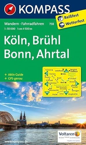 Stock image for K ln, Brühl, Bonn, Ahrtal 758 GPS wp kompass: Wandelkaart 1:50 000 for sale by WorldofBooks