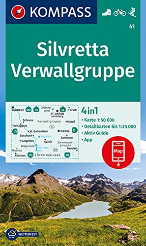 9783990444962: Carta escursionistica n. 41. Silvretta, Verwallgruppe 1:50.000: Wandelkaart Schaal 1 : 50.000 (Kompass Wanderkarten)