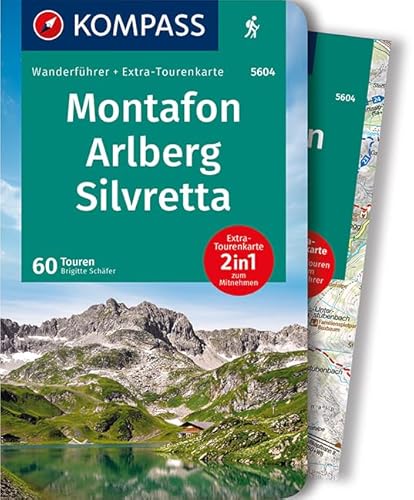 Beispielbild fr KOMPASS Wanderfhrer Montafon, Arlberg, Silvretta: Wanderfhrer mit Extra-Tourenkarte 1:50.000, 60 Touren, GPX-Daten zum Download. zum Verkauf von medimops