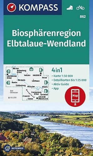 Beispielbild fr KOMPASS Wanderkarte Biosphrenregion Elbtalaue-Wendland: 4in1 Wanderkarte 1:50000 mit Aktiv Guide und Detailkarten inklusive Karte zur offline . (KOMPASS-Wanderkarten, Band 862) zum Verkauf von medimops