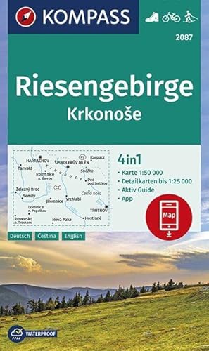 Beispielbild fr Riesengebirge, Krkonose: 4in1 Wanderkarte 1:50000 mit Aktiv Guide und Detailkarten inklusive Karte zur offline Verwendung in der KOMPASS-App. . Langlaufen. (KOMPASS-Wanderkarten, Band 2087) zum Verkauf von medimops