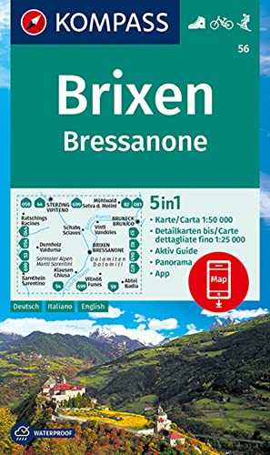 Beispielbild fr Brixen / Bressanone + Activ Guide D/I/E: 5in1 Wanderkarte mit Aktiv Guide, Detailkarten und Panorama inklusive Karte zur offline Verwendung in der KOMPASS-App. Fahrradfahren. Skitouren. zum Verkauf von WorldofBooks