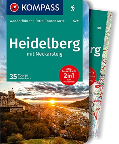 Beispielbild fr KOMPASS Wanderfhrer Heidelberg mit Neckarsteig: Wanderfhrer mit Extra-Tourenkarte 1:50.000, 35 Touren, GPX- Daten zum Download zum Verkauf von medimops