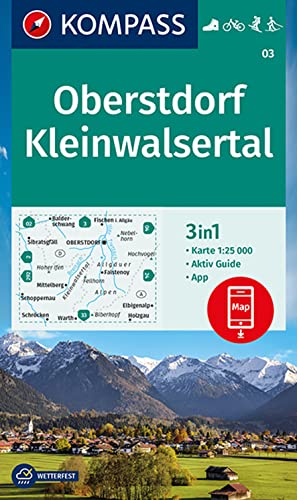 Beispielbild fr KOMPASS Wanderkarte Oberstdorf, Kleinwalsertal: 3in1 Wanderkarte 1:25000 mit Aktiv Guide inklusive Karte zur offline Verwendung in der KOMPASS-App. . Langlaufen. (KOMPASS-Wanderkarten, Band 3) zum Verkauf von medimops