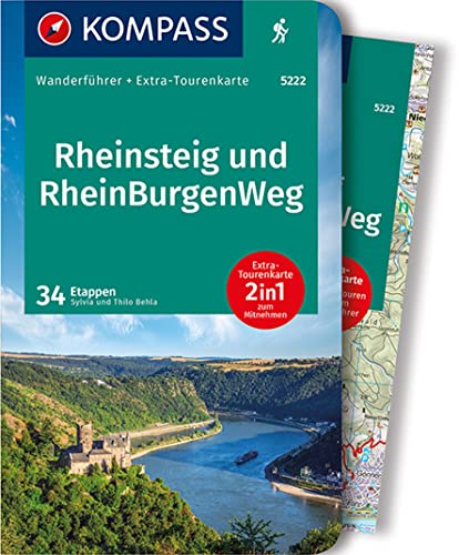 9783991211389: KOMPASS Wanderführer 5223 Rheinsteig RheinBurgenWeg: Wanderführer mit Extra-Tourenkarte 1:50.000, 60 Touren, GPX-Daten zum Download: 5222