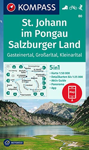 Stock image for KOMPASS Wanderkarte 80 St. Johann im Pongau, Salzburger Land 1:50.000 for sale by Blackwell's