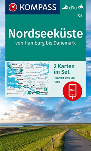 Beispielbild fr KOMPASS Wanderkarten-Set 723 Nordseekste von Hamburg bis Dnemark (2 Karten) 1:50.000: inklusive Karte zur offline Verwendung in der KOMPASS-App. Fahrradfahren. Reiten zum Verkauf von medimops